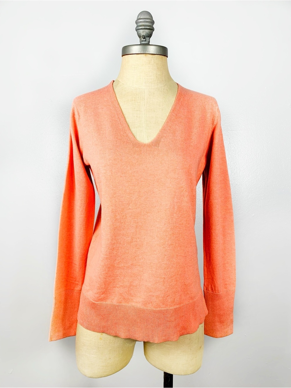 Ralph Lauren Coral V Neck Sweater 100% Cotton NWOT Lightweight Preppy Pullover - Picture 2 of 13